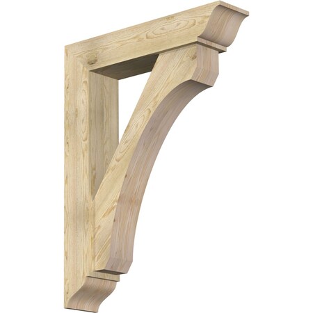 Ekena Millwork Legacy Traditional Rough Sawn Bracket w/ Offset Brace, Douglas Fir, 8"W x 36"D x 48"H BKT0806X36X48LEC01RDF